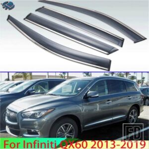 インフィニティ QX60 2013-2019 プラスチック外装バイザーベントシェード窓日雨ガードディフレクター 4 個 2014-18