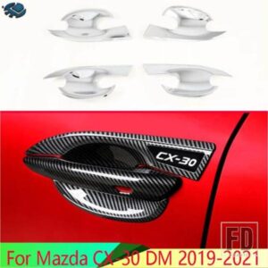 マツダ CX-30 DM 2019-2021 カーアクセサリー ABS クロームドアハンドルボウルカバーカップキャビティトリムインサートキャッチモールドガーニッシュ