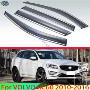 ボルボ XC60 2010-2016 プラスチック外装バイザーベントシェード窓日雨ガードディフレクター 4 個 2011-15