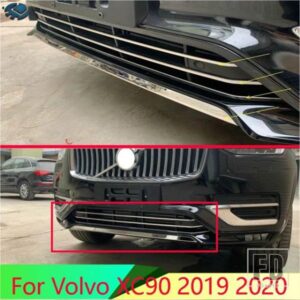 ボルボ XC90 2019 2020 カーアクセサリーステンレスフロントバンパーアンダー中央グリッドトリム