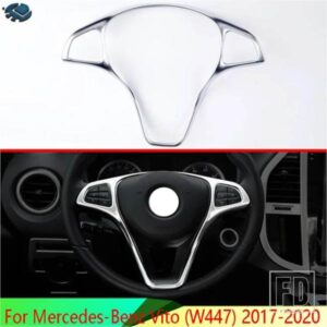 メルセデスベンツ ヴィト W447 2017-2020 ABS クロームステアリングホイールパネルカバーベゼルトリムインサートバッジモールドガーニッシュ
