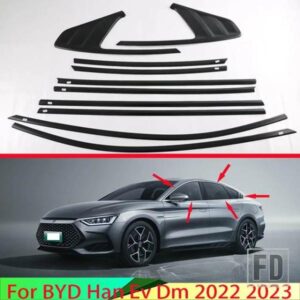 BYD ハン EV DM 2022 2023 カーアクセサリーピアノブラックボディスタイリングスティックウィンドウガーニッシュストリップトリム