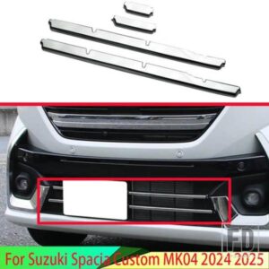 スズキスペーシアカスタム MK54S MK94S 2024 2025 ABS クロームフロントグリルアクセントカバーアンダーメッシュトリムモールドスタイリングベゼル