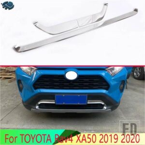 トヨタ RAV4 XA50 2019-2024 ステンレスフロントセンターメッシュグリルカバーラジエーターストリップトリム装飾