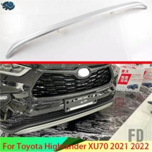 トヨタハイランダー XU70 2021 2022 ABS クロームメッキ前バーバンパーカバーシールドトリムモールドアンダーグリル