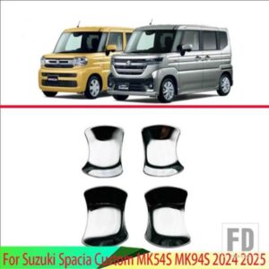 スズキスペーシアカスタム MK54S MK94S 2024 2025 ABS クロームドアハンドルボウルカバーカップキャビティトリムインサートキャッチモールドガーニッシュ