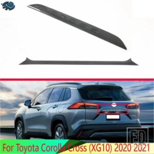 トヨタカローラクロス XG10 2020 2021 カーボンスタイルリアブーツドアトランクリッドカバートリムテールゲートガーニッシュ
