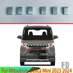 三菱デリカミニ 2023 2024 カーアクセサリー ABS クロームフロントセンターメッシュグリルグリルカバーラジエーターストリップトリム