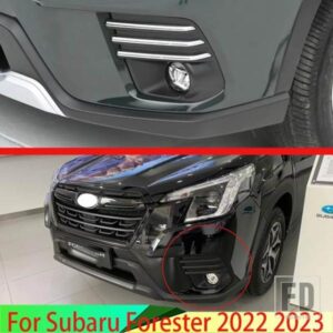 スバルフォレスター 2022 2023 カーアクセサリー ABS クロームフロントフォグライトランプカバートリムモールドベゼルガーニッシュ