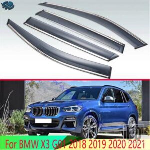 BMW X3 G01 2018-2021 カーアクセサリープラスチック外装バイザーベントシェード窓日雨ガードディフレクター 4 個 2020 2019