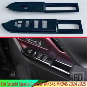 スズキスペーシアカスタム MK54S MK94S 2024 2025 ABS フロントドア窓アームレストカバースイッチパネルトリムモールディングガーニッシュ