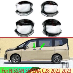 日産セレナ C28 2022 2023 カーアクセサリー ABS クロームドアハンドルボウルカバーカップキャビティトリムインサートキャッチモールドガーニッシュ