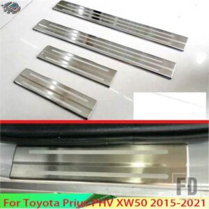 トヨタプリウス PHV XW50 2015-2021 飾るアクセサリーステンレスインナー OUSIDE ドアシルパネルスカッフプレートキックステップトリム
