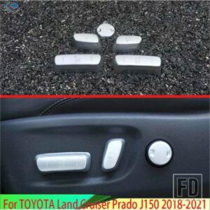 トヨタランドクルーザープラド J150 2018-2021 アクセサリー ABS クロームインテリアインナーシート調整スイッチノブボタンカバートリム