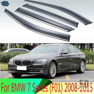 BMW 7 シリーズ F01 セダン 2008-2015 カーアクセサリープラスチック外装バイザーベントシェードウィンドウサンレインガードディフレクター 4 個