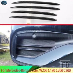 メルセデス ベンツ C クラス W206 C180 C200 C300 2022 2023 カーボンスタイルフロントフォグライトランプカバートリムモールドベゼル