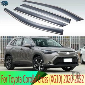 トヨタカローラクロス XG10 2020-2022 カーアクセサリープラスチック外装バイザーベントシェード窓日雨ガードディフレクター