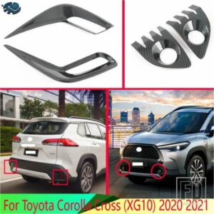 トヨタカローラクロス XG10 2020 2021 ABS クロームフロントリアフォグランプカバースパンコールで飾られました
