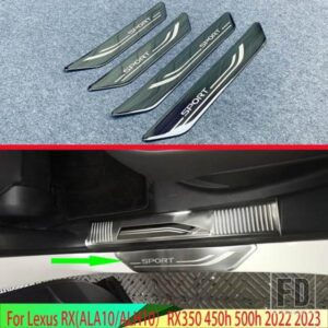 レクサス RX ALA10/ALH10RX350 450H 500H 2022 2023 ステンレス外側ドアシルパネルスカッフプレートキックステップトリムカバー