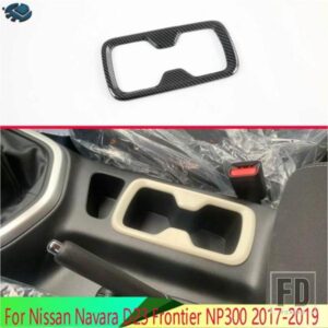 日産ナバラ D23 フロンティア NP300 2017-2021 カーボンスタイルフロントセンターコンソールカップドリンクホルダーカバートリムベゼルフレーム