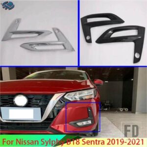 日産シルフィ B18 セントラ 2019-2021 カーアクセサリーフロントフォグライトランプカバートリムモールドベゼルガーニッシュステッカー