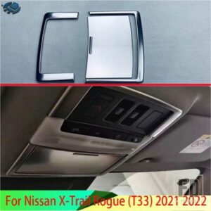 日産エクストレイルローグ T33 2021 2022 カーアクセサリーステンレス前インテリアライト読書灯トリムカバー