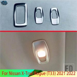 日産エクストレイルローグ T33 2021 2022 カーアクセサリーステンレスバックインテリアライト読書灯トリムカバー