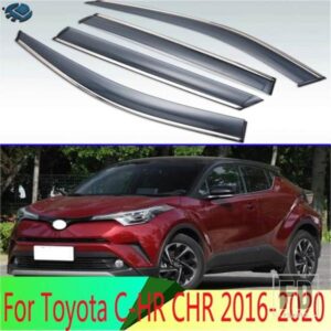 トヨタ C-HR CHR 2016-20 プラスチック外装バイザーベントシェード窓日雨ガードディフレクター 4 個