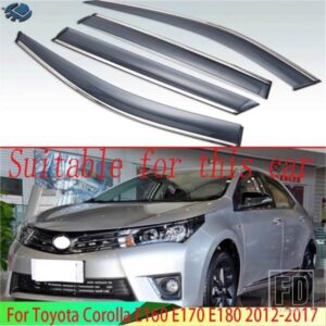 トヨタカローラ E160 E170 E180 2012-2017 プラスチック外装バイザーベントシェード窓日雨ガードディフレクター 2013 2014 2016
