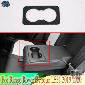レンジローバー EVOQUE L551 2019 2020 カーアクセサリーカーボンスタイルリアドリンクカップホルダークロームトリムカバー