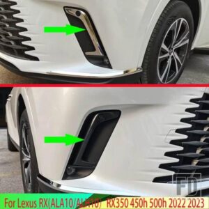 レクサス RXALA10/ALH10RX350 450H 500H 2022 2023 ステンレス製フロントフォグライトランプカバートリムモールディングベゼルガーニッシュ