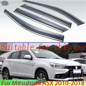 三菱 ASX 2010-2018 プラスチック外装バイザーベントシェード窓日雨ガードディフレクター 4 個 2011 2012 2014 2015 2017