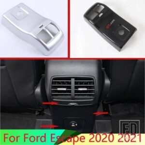 フォードエスケープクーガ 2020 2021 カーアクセサリー ABS プラスチッククロームメッキアームレストボックスリアエアベントフレームトリムカバー