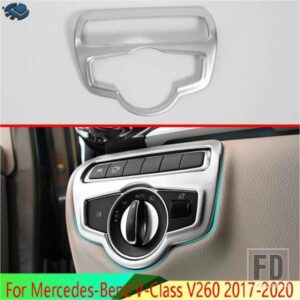 メルセデス ベンツ VITO 2017-2022 2018 2019 カーアクセサリー ABS クロームヘッドライトスイッチボタンコントロールパネルカバートリムベゼル