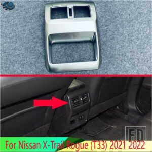 日産エクストレイルローグ T33 2021 2022 カーアクセサリー ABS クロームメッキアームレストボックスリアエアベントフレームトリムカバー