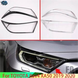トヨタ RAV4 XA50 2019-2024 飾るアクセサリーフロントヘッドライトヘッドライトランプカバートリムモールドフレームスタイリング