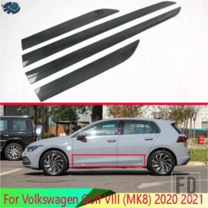 フォルクスワーゲンゴルフ VIII MK8 2020 2021 カーアクセサリーカーボンスタイルサイドドアボディモールドモールドトリム