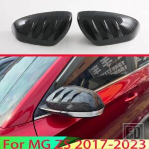 MG ZS 2017-2023 カーアクセサリーカーボンスタイルドアサイドミラーカバートリムリアビューキャップオーバーレイモールドガーニッシュ