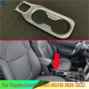 トヨタカローラクロス XG10 2020-2022 カーアクセサリー ABS クロームマットフロントセンターコンソールカップドリンクホルダーカバートリム