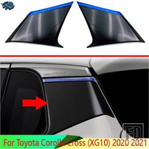 トヨタカローラクロス XG10 2020 2021 カーアクセサリーピアノブラック C ピラーリアウィンドウ装飾トリム