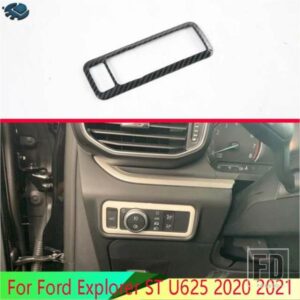 フォードエクスプローラー ST U625 2020-24 カーボンスタイルヘッドライトスイッチボタンコントロールパネルカバートリムベゼル