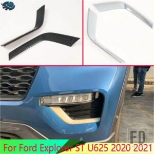 フォードエクスプローラー ST U625 2020 2021 ABS クロームフロントフォグライトランプカバートリムモールドベゼルガーニッシュステッカー