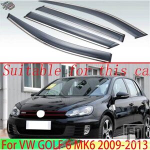VW ゴルフ 6 MK6 2009-2013 プラスチック外装バイザーベントシェード窓日雨ガードディフレクター 4 個 2010 2011 2012