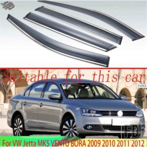 VW ジェッタ MK5 ヴェント BORA 40148 プラスチック外装バイザーベントシェード窓日雨ガードディフレクター 4 個