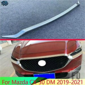マツダ CX-30 DM 2019-2021 ABS クロームフロントフードボンネットグリルグリルバンパーリップメッシュトリムカバーモールドスタイリング