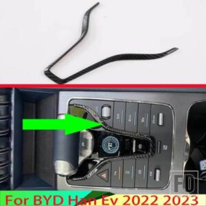 BYD ハン EV 2022 2023 カーアクセサリーカーボンスタイルギアシフトパネルセンターコンソールカバートリム