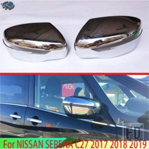日産セレナ C27 2017 2018 2019 カーアクセサリー ABS クロームドアサイドミラーカバートリムリアビューキャップオーバーレイモールド