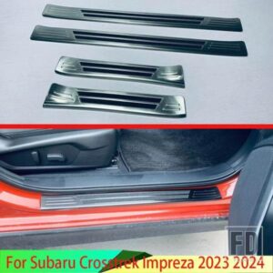 スバル CROSSTREK インプレッサ 2023 2024 ステンレス OOUSIDE ドアシルパネルスカッフプレートキックステップトリムカバープロテクター