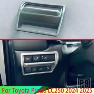 トヨタプラド LC250 2024 2025 カーアクセサリー ABS ヘッドライトスイッチボタンコントロールパネルカバートリムベゼル