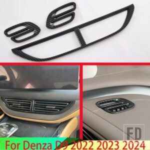 DENZA D9 DMI EV 2022 2023 2024 カーアクセサリーカーボンスタイルエアベントアウトレットカバーダッシュボードトリムベゼルフレームモールド